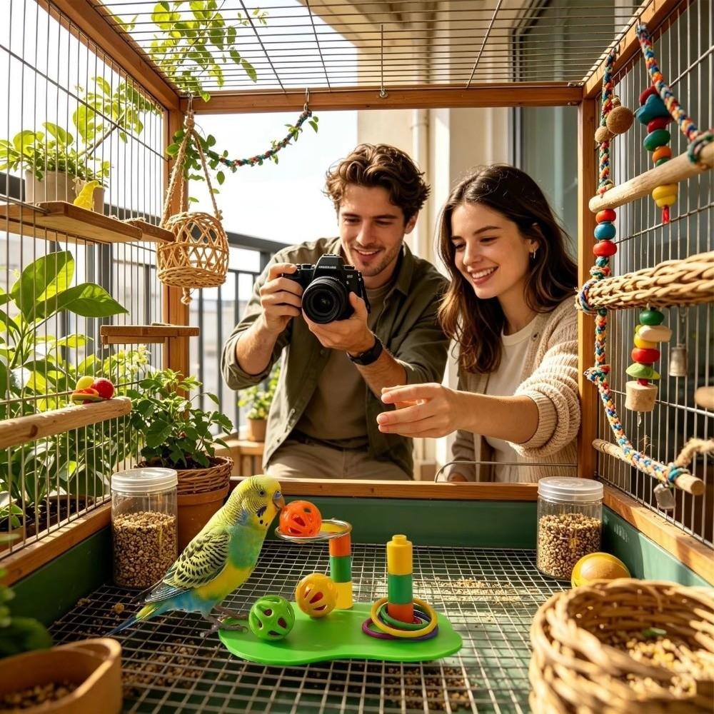 Mehrteiliges Set Vogel-Trainingsspielzeug Verstellbarer Reifen Papageienspielzeug Vogel-Puzzle-Spielzeug Für Graupapageien