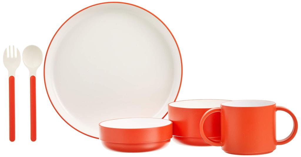 Tak KIDS DISH Gift Box Cutlery Standard Kids Dish Dishwasher Safe Tableware Set Orange/Tak (Orange) Children's JTN-1001-OR