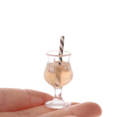 2Pcs Mini Drink Cups Model Pretend Play Mini Food Doll Accessories Dollhouse