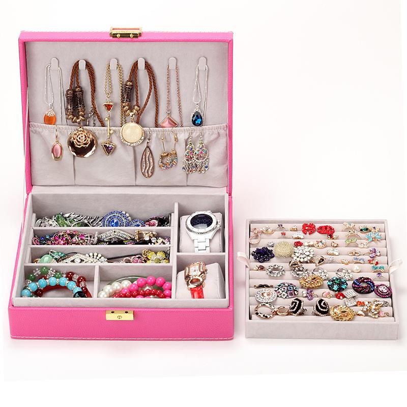 High Face Value Luxury Jewelry Storage Box Multifunction Earrings Necklace Rings Storage Box Pure Color Jewelry Display Boxes