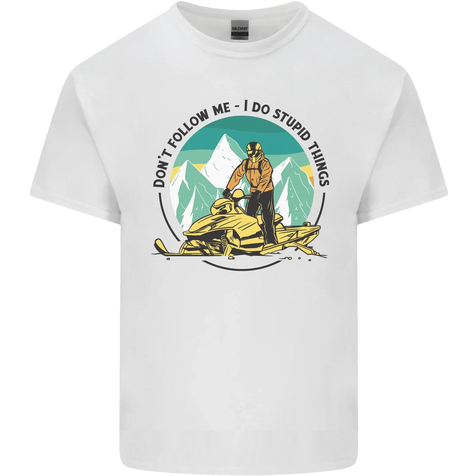 Snowmobile Dont Follow Me Funny Kids T-Shirt Childrens M