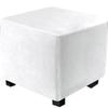 All-inclusive Square Ottoman Cover Elastic Velvet Footstool Covers 360 Degree Protector Sofa Footrest Slipcover for Living Room
