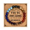 Secure Closure Comfort Fit Mixed Material Handmade Bracelet with Accompanying Sentiment Card
