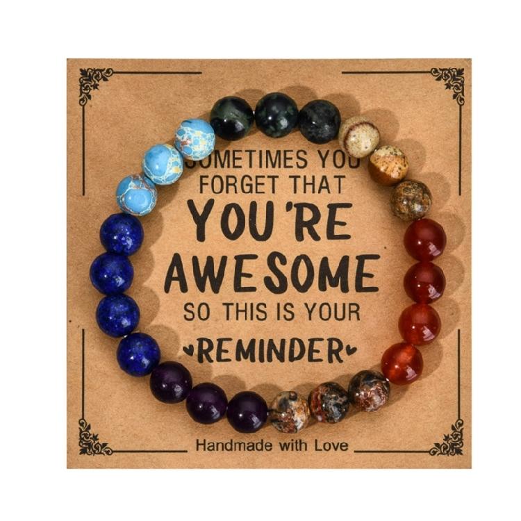 Secure Closure Comfort Fit Mixed Material Handmade Bracelet with Accompanying Sentiment Card