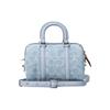 Coach Ruby 18 Horse And Carriage Logo Classic Canvas And Leather Boston Bag Women Handbags Blue CJ832-LHPBU