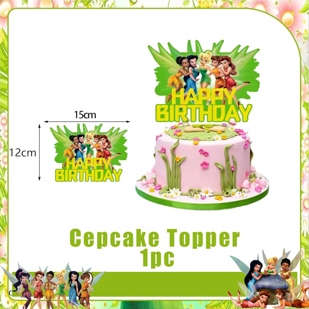 Peter Pan Tinker Bell Birthday Party Decoration Cake Topper Balloon Princess Forest Elf Background Banner Boy Girl Gifts