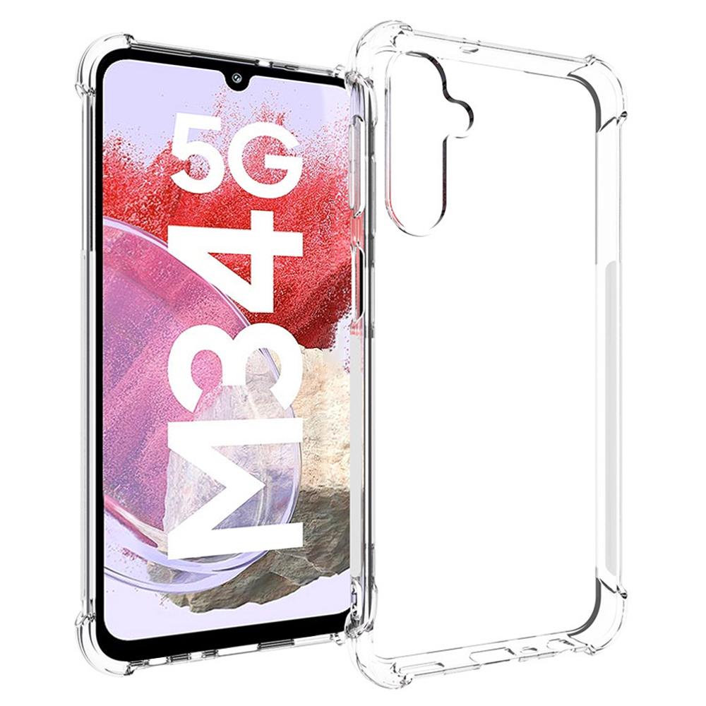 For Samsung Galaxy M34 5G/F34 5G Shockproof Phone Cover Transparent Anti-Dust TPU Phone Case