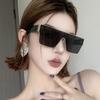 Retro Square Sunglasses Men Women  Luxury Brand Designer One Piece Decoration Sunglasses Men Travel Glasses