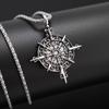 Ornaments Nordic Mythology Viking Odin Logo Spear Compass Rune Pendant Necklace