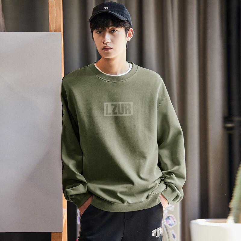 TonLion Men's 2025 Spring Letter Print Crew Neck Sweatshirt