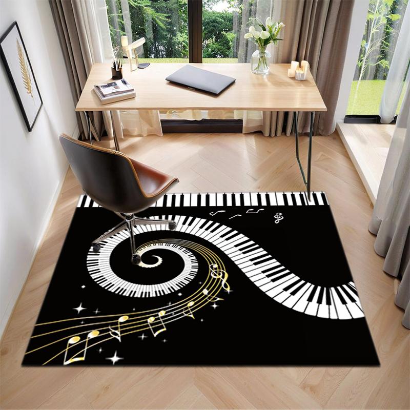 1Pc Piano keys music Printed circular carpet, home door mat, outdoor travel protection carpet A11