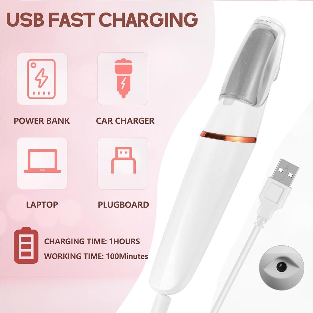 Electric Foot Callus Remover, Callus Remover for Feet Rechargeable Portable Pedicure Tool Kit, Smooth Pedicure Wand for Feet Care, Removes Dry Hard &