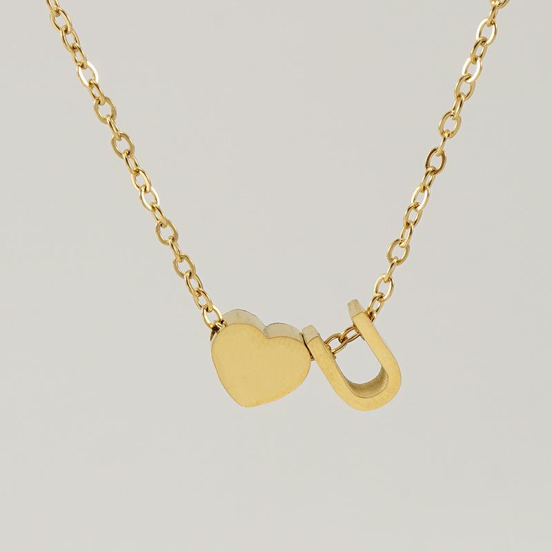 

18K Stainless Steel Love Letter Necklace for Women – Simple English Letter Pendant Clavicle Chain