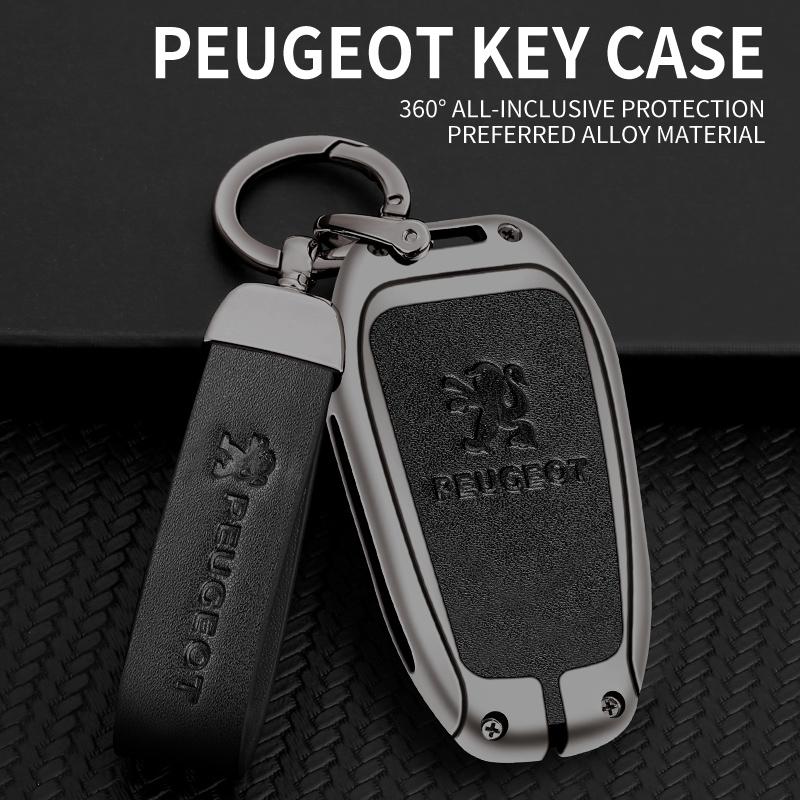 Kryt klíče zinková slitina kůže pro chytrý dálkový ovladač auta taška pro Peugeot 308 408 508 2008 3008 4008 5008 Příslušenství klíčenka