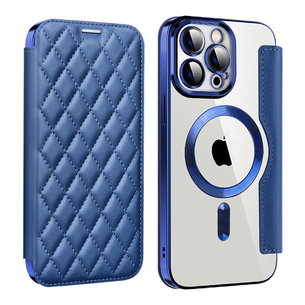 Applicable to Apple 11Promax mobile phone case Magnetic electroplating clamshell leather case S11ultra lens film protective case