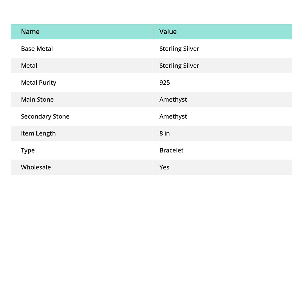 Chevron Amethyst, Amethyst Gemstone 925 Sterling Silver Jewelry Bracelet 8"