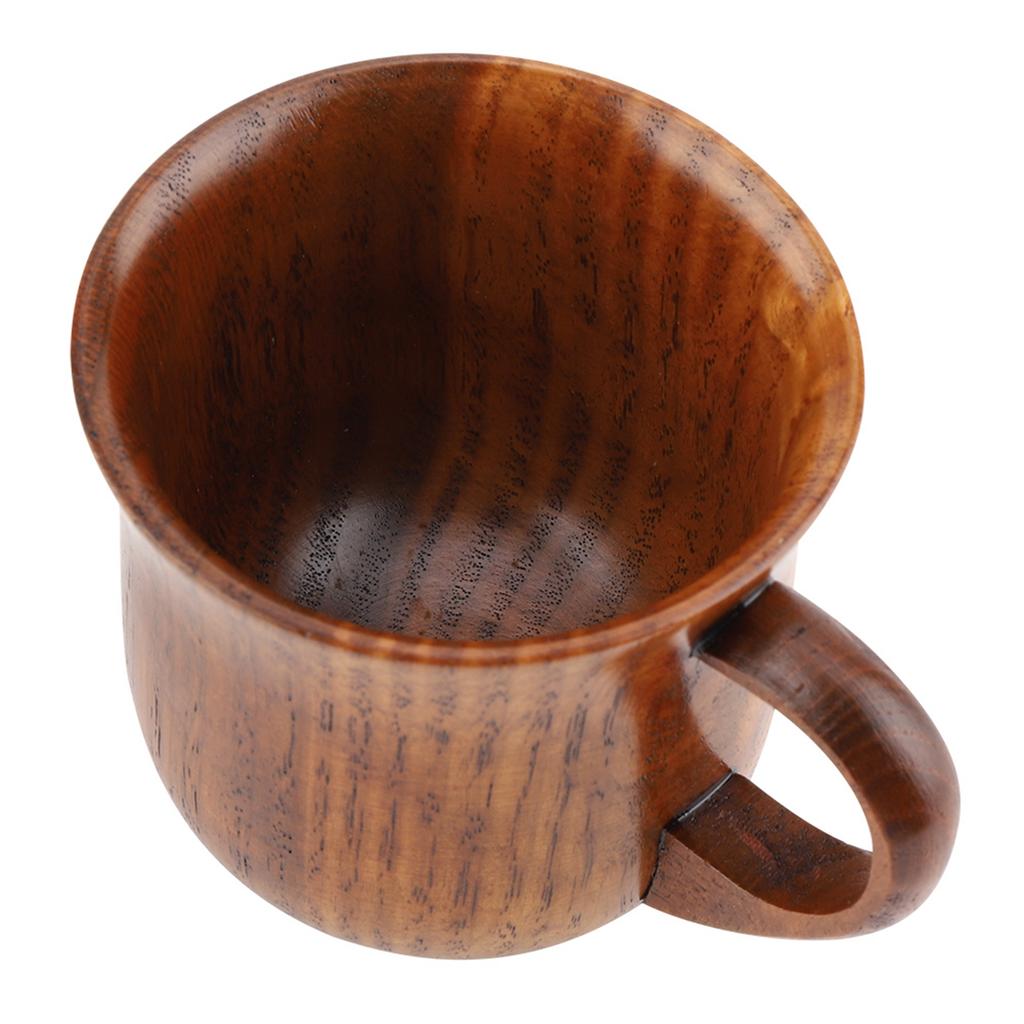 Portable Natural Wood Cup with Handle Wooden Teacup Coffee Beer Juice Drinking Mug (#2)
