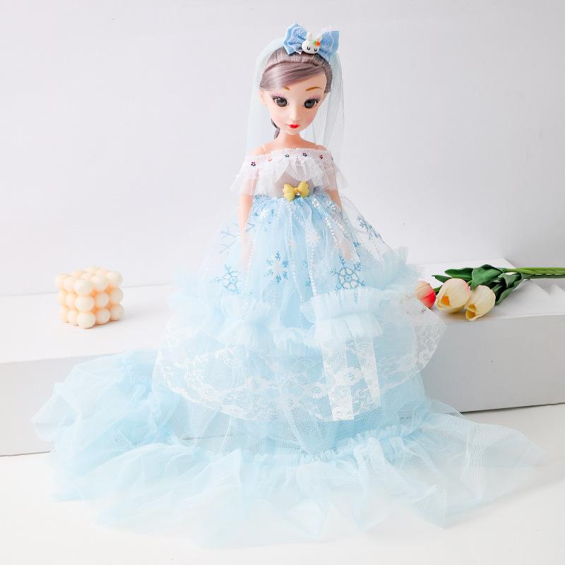 55cm Oversized Wedding Dress 3D Real Eye Music Doll Girl Toy
