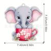 Delightful 2d Elephant Acrylic Christmas Tree Pendant For Decorative Car Accessories Interior