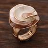 An Elegant and Sweet Enamel Rose Flower Stretch Ring for Women, a Holiday, Birthday, Date, Prom, Banquet, Party, Vacation, Shopping