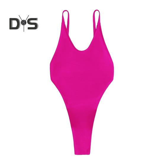 Dámské sexy monokiny plavky s výstřihem do V, bez rukávů, design bez zad, jednodílné bikiny střih zlepšující postavu