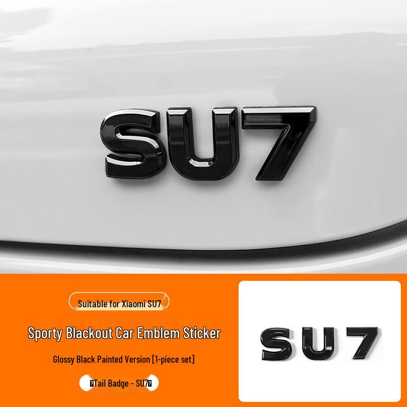 Xiaomi SU7 Genesis Edition Black Car Tail Badge Lettering Modification Sticker