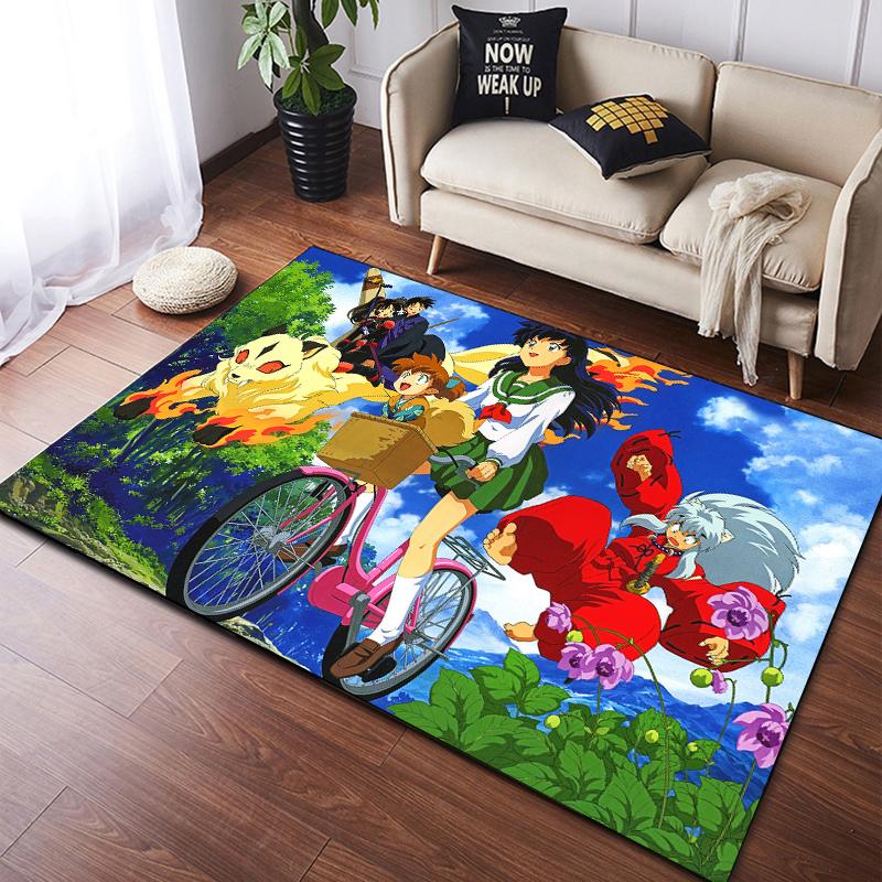 Anime Inuyasha Carpet Kitchen MatEntrance Doormat Bedroom Floor Decoration Living Room Carpet Bathroom Anti-slip Rugs