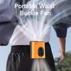 Portable Clip Fan with LED Light Wearable Waist Fan Adjustable Wind Speed Cooling Fan for Outdoor Camping Office