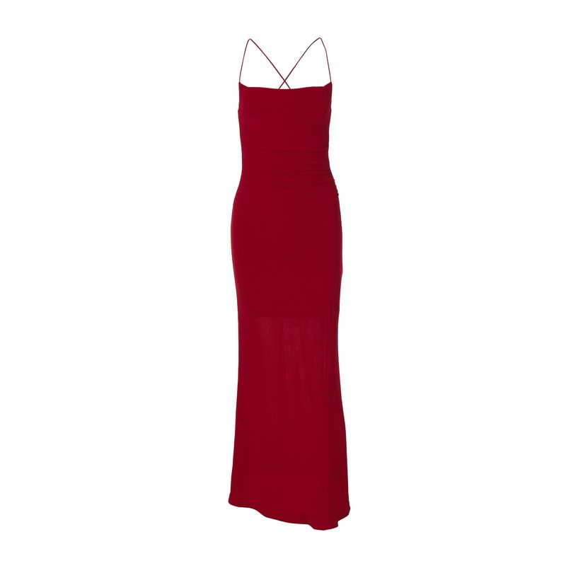 Solid Advanced Dating Sling Dress 2025 Summer New Gyaru Temperament Tight Backless Cross Long dress