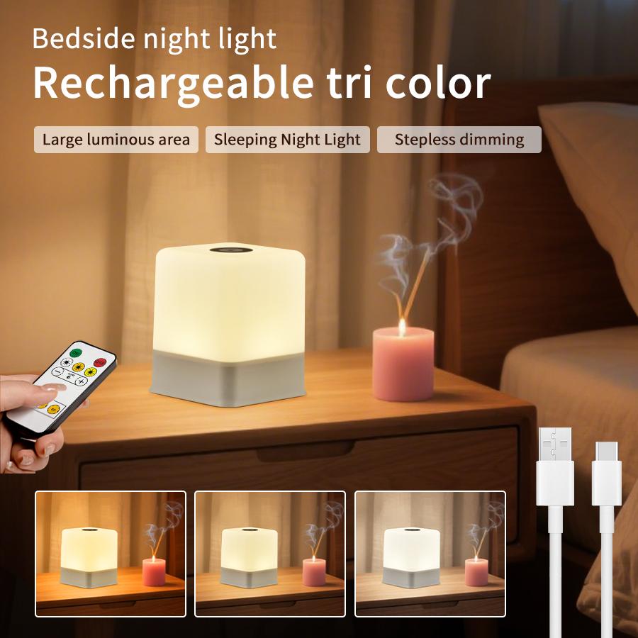 

Mini touch LED night light rechargeable desk lamp three colors 16 colors adjustable pat light soft light sleep light for bedroom