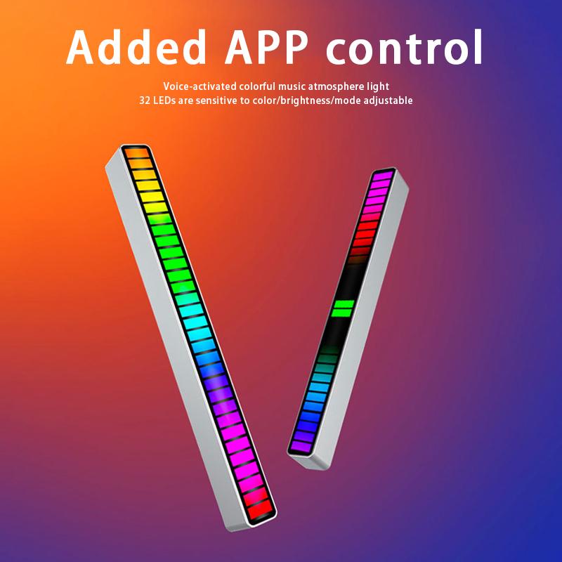 LED RGB Strip Light Music Sound Control Pickup Rhythm Ambient Lamp Atmosphere Night Lights For Bar Car Room TV Gaming Decoration