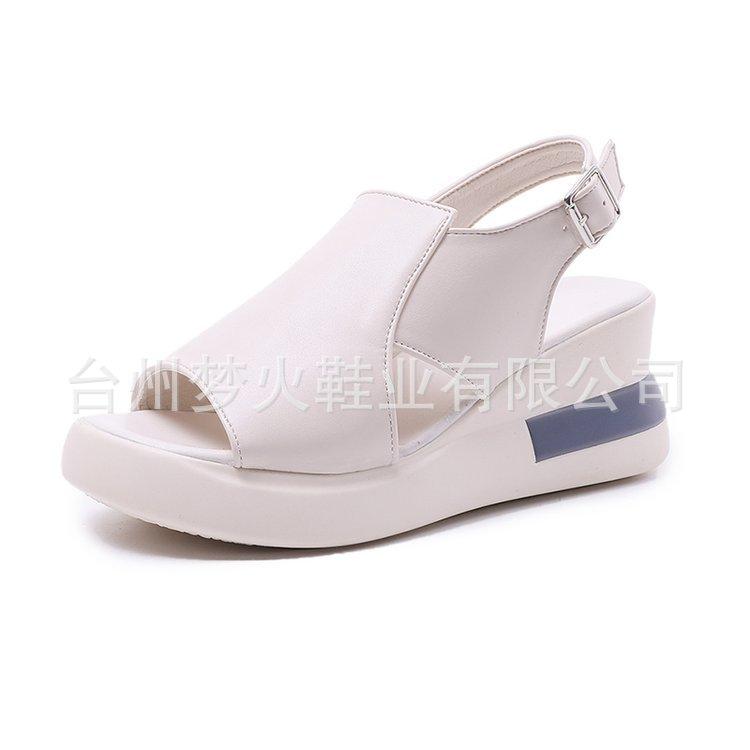 

Босоножки на танкетке женские новые летние на высоком каблуке с открытым носком женские туфли на платформе женские туфли 42 бежевый