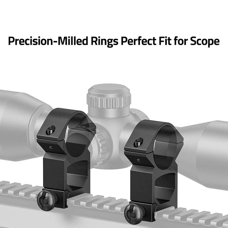 2Pcs Scope Mount for Dia 25.4 Tube Scopes Scope Rings for 20mm Dovetail Picatinny Rail Tactical Flashlight Mount