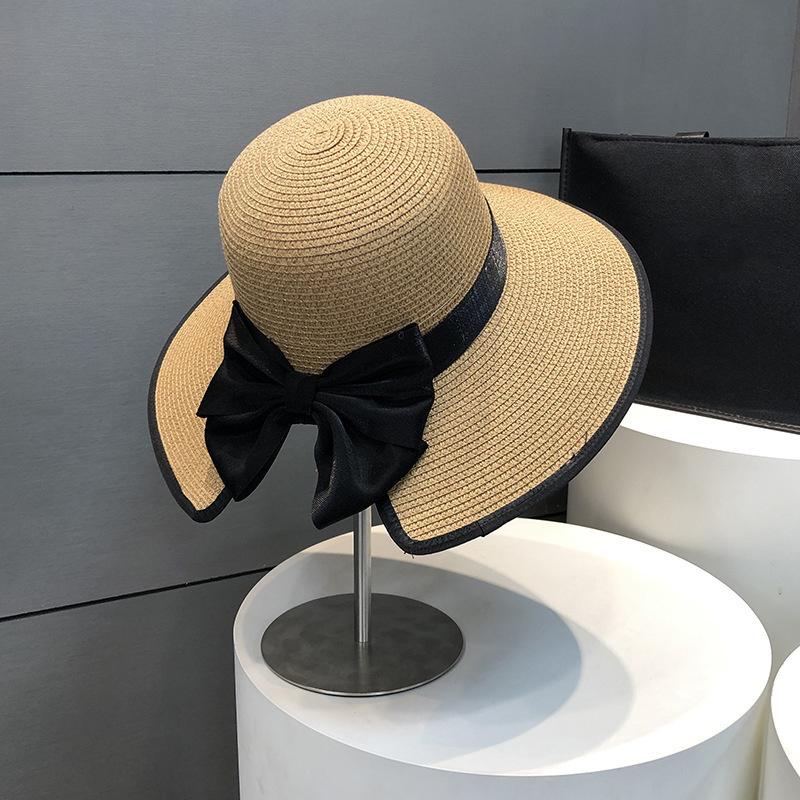 Summer Straw Hat Top Panama Hat Women In Korean Style Large Brim Sun Protection Cap Versatile Vacation Beach Hat Fascinator