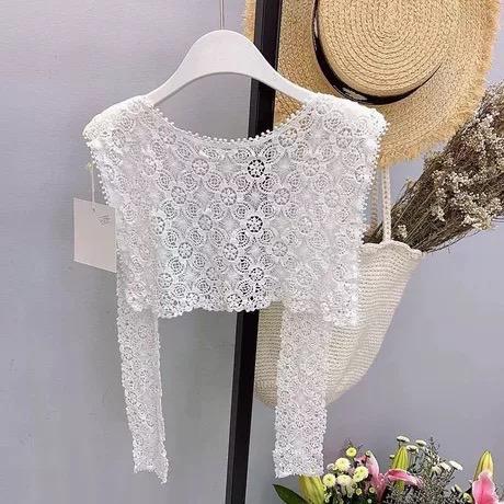Lace Knitted Crochet Hollow Fake Collar Women Small Shawl Decorative Fake Collar Women Clothes Accessories Detachable Collar