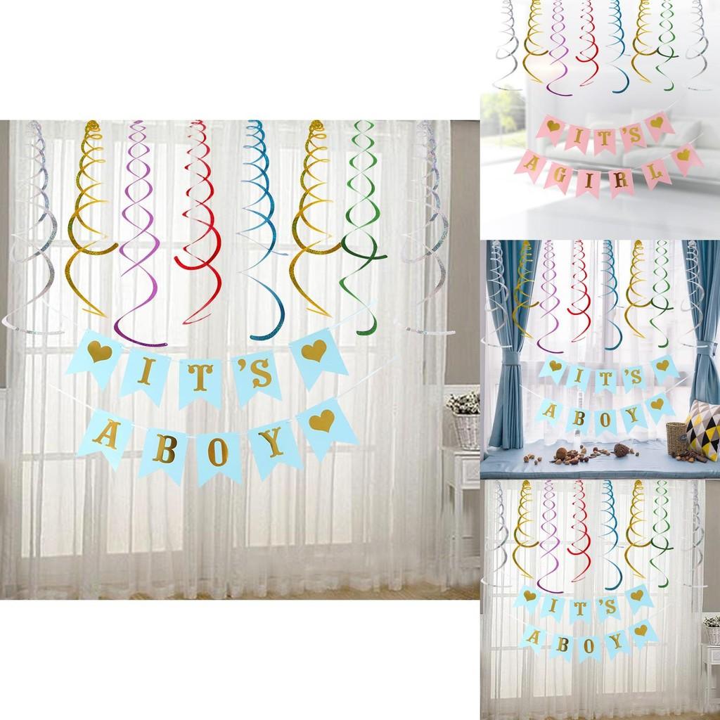 American Style Colorful Birthday Banner And Spiral Hanging Decorations For Parties