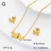 Stainless Steel Gold Flower Set Women 4pcs Necklace Earrings Bracelet Ring Cubic Zirconia Luxury Wedding Party Anniversary Gift