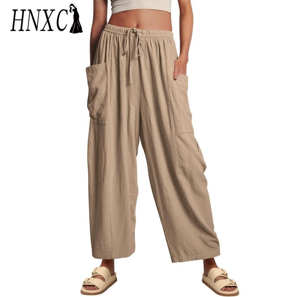 HNXC Pantaloni și capri cu talie înaltă, ocazional, cu imprimeu la modă pentru femei