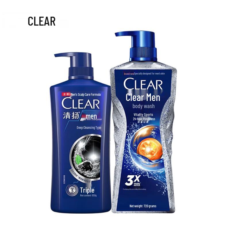 CLEAR Men s Deep Clean Anti-Dandruff Shampoo & Active Sport Shower Gel Set