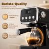 Espresso Machine, 20-Bar Cappuccino Coffee Maker with Frother Wand, 1.2 L Water Tank, Black