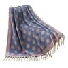 Cozy Winter Knit Throw Blanket With Polka Dot Jacquard Soft Fuzzy Mink Feel Fringed Shawl Sofa Bed