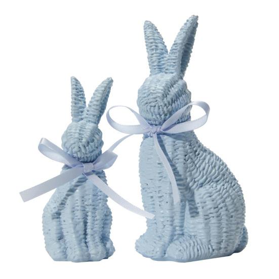 

Pcs Rattan Effect Bunny Figurine Tabletop Easter with Bow Rabbit Decoration Spring Bunnies Statue