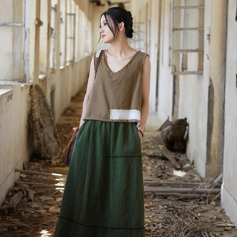 Johnature Women Vintage Tank Tops Summer Sleeveless Loose Casual Soft Women Tank Tops