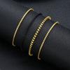 4pcs Vintage Stainless Steel Bracelets Set for Men Women Fashion Minimalist Box Chain Bracelet Daily Wear Unisex Jewelry Gifts