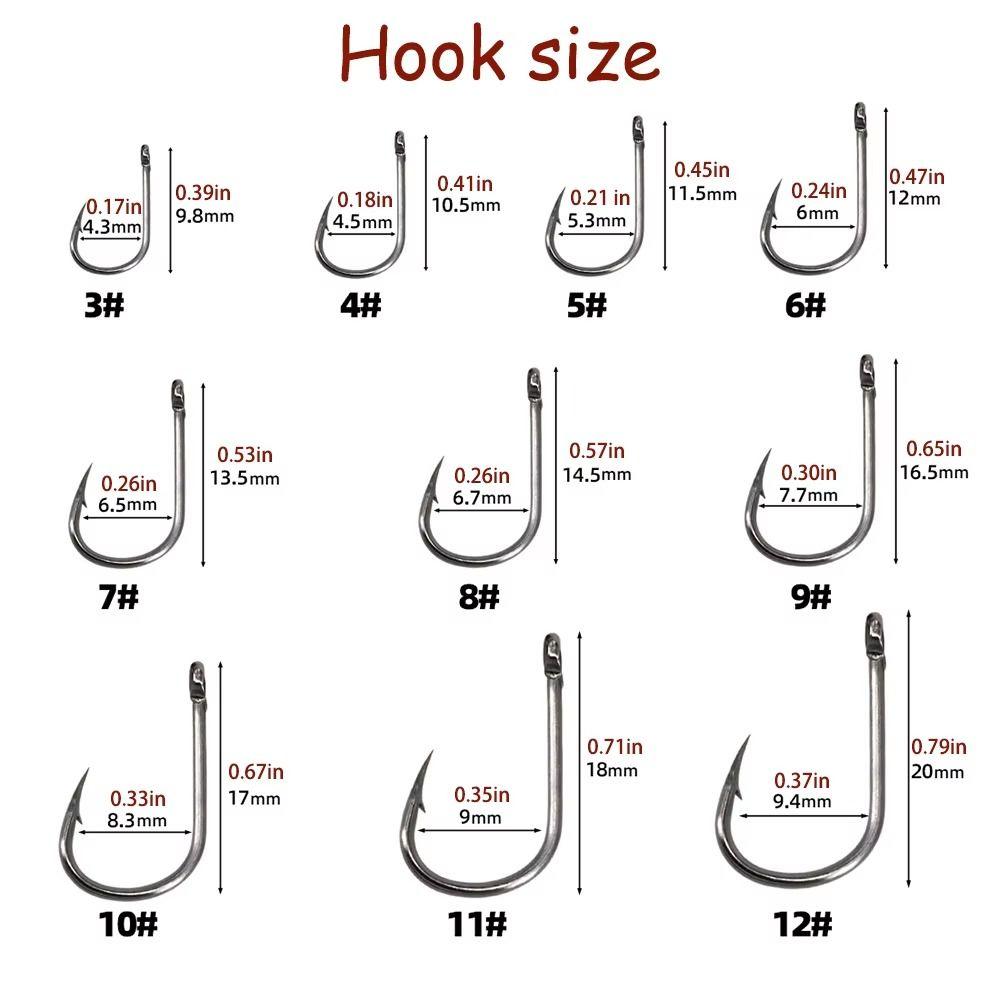 1000Pcs Carbon Steel Fishing Fixed Hooks Durable Barbed Fishing Hooks  Sea Tackle Accessories