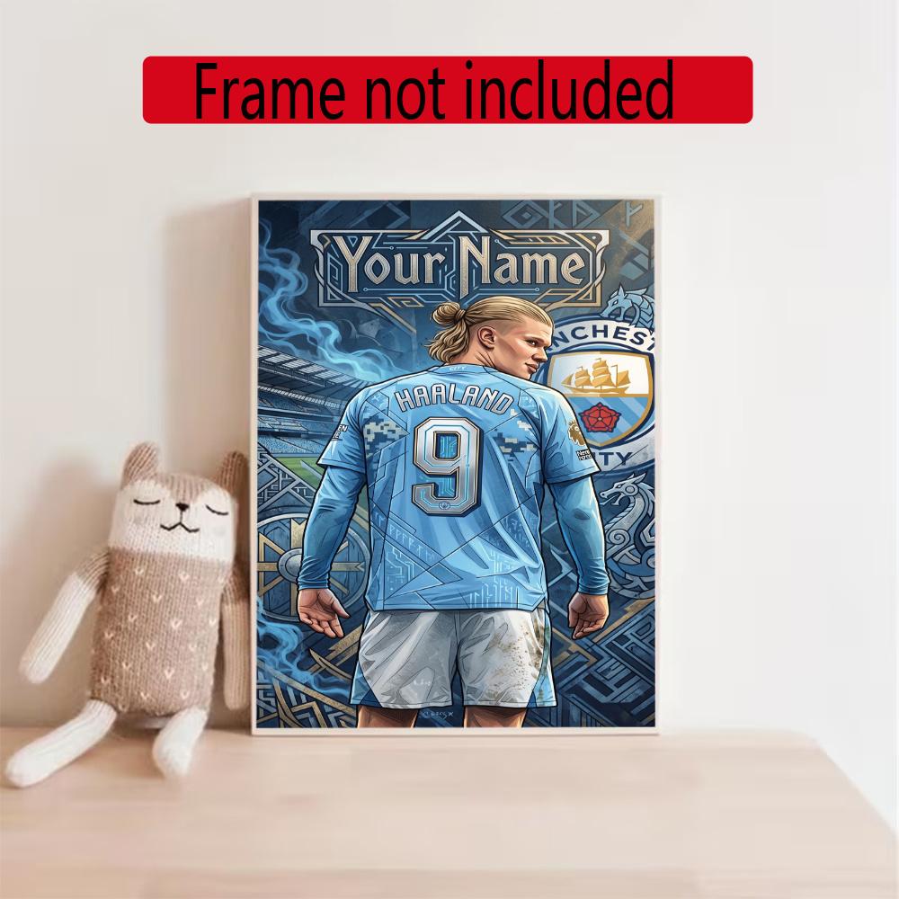 Haaland Customize Your Name Diamond Painting Round Diamond Diy Frameless Holiday Artwork Suitable For Home Office Wall Decoration