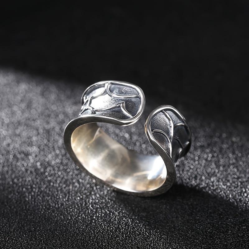 New retro five-pointed star open ring, trendy, fashionable, punk, star-set index finger ring, high-end