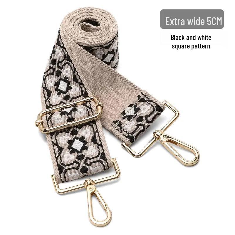 Nastavitelný Barevný Plátěný Popruh na Tašku - Široký, Protiskluzový Náhradní Crossbody Popruh pro Dámské Tašky