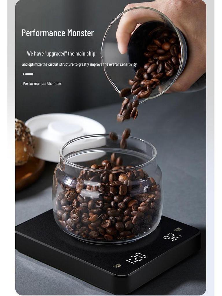 Chytrá kávová váha s vysokou přesností a časovačem pro pour-over a kuchyňské použití