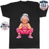 T-shirt Graphique Drôle de Mamie Faisant des Squats Fitness Entraînement